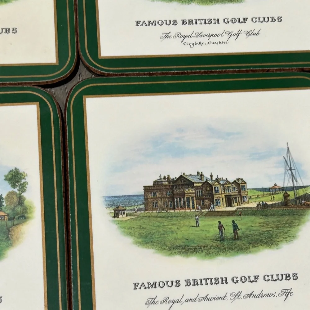 Coaster Set Famous British Golf Clubs in Box Set of 6 Pimpernel
